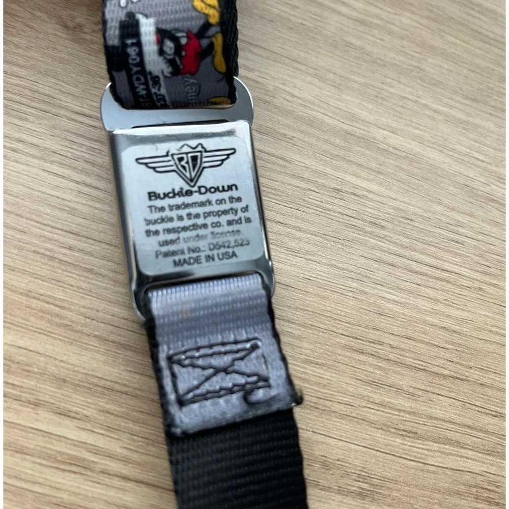 Buckle-Down Mickey Mouse Seatbelt Belt Kids 20-36 Grey Excellent Disney Print